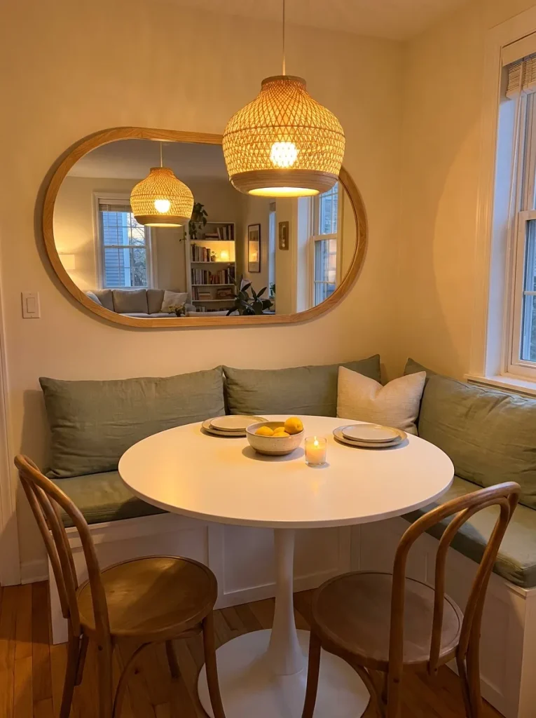 Apartment dining nook table setup