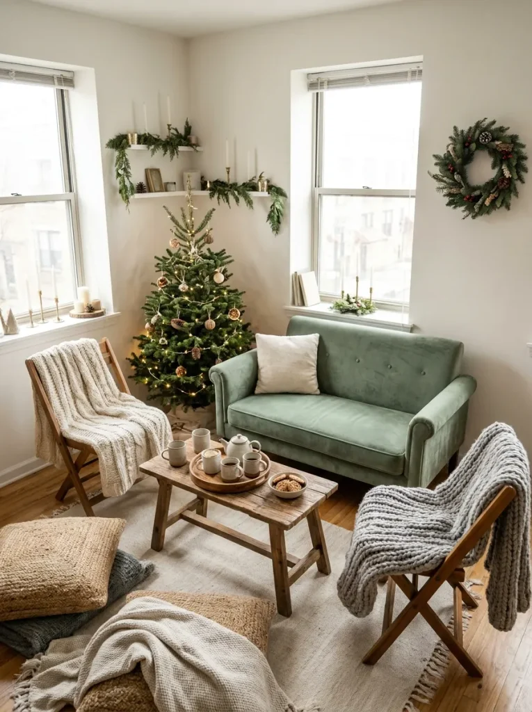 Living room arranged for guests