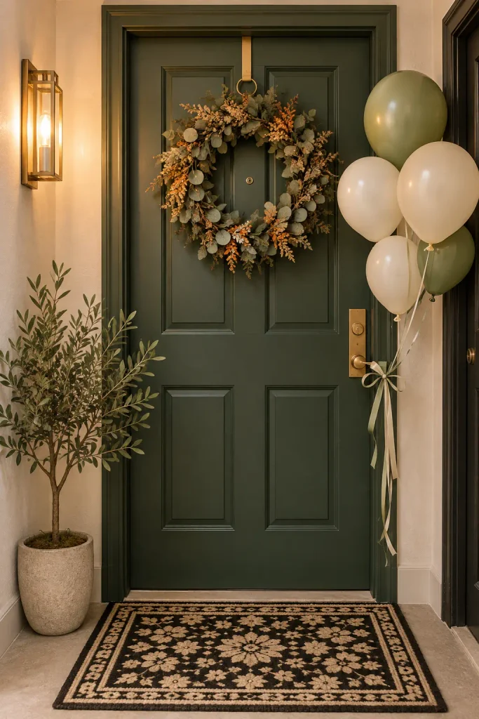 Autumnal Green Doorway Welcome