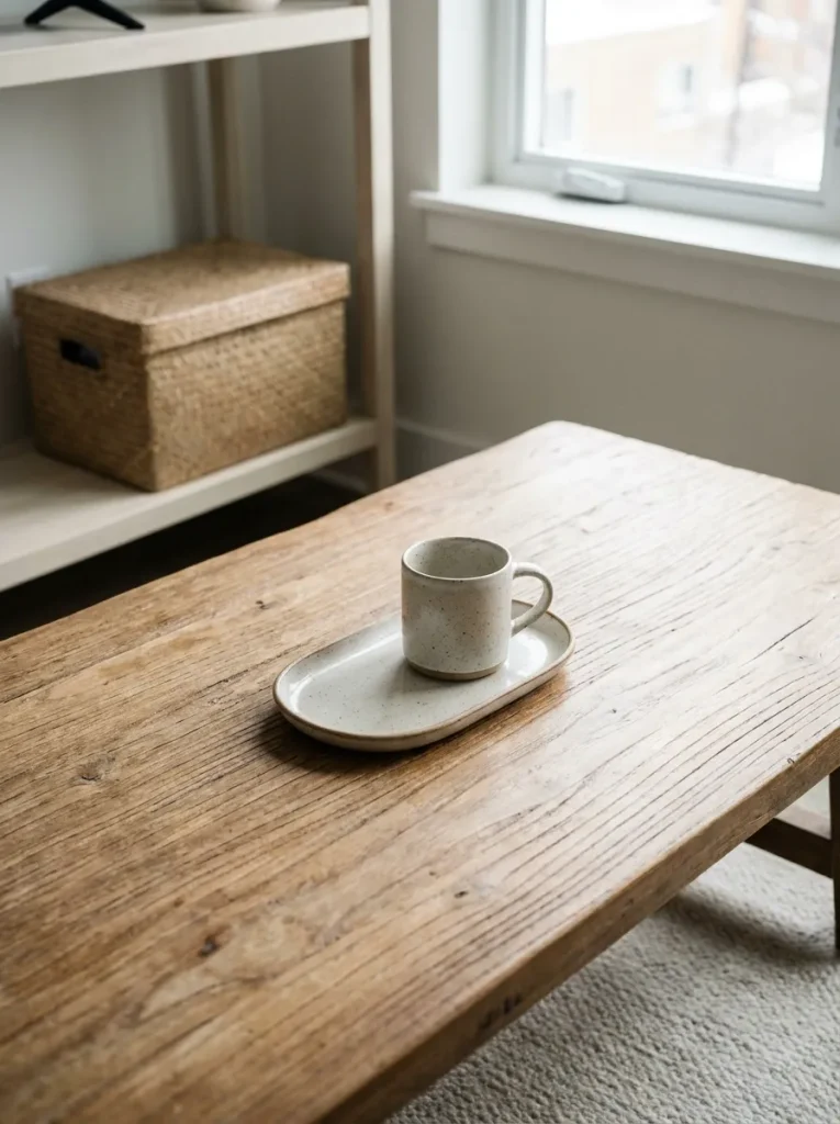 Coffee table with mug