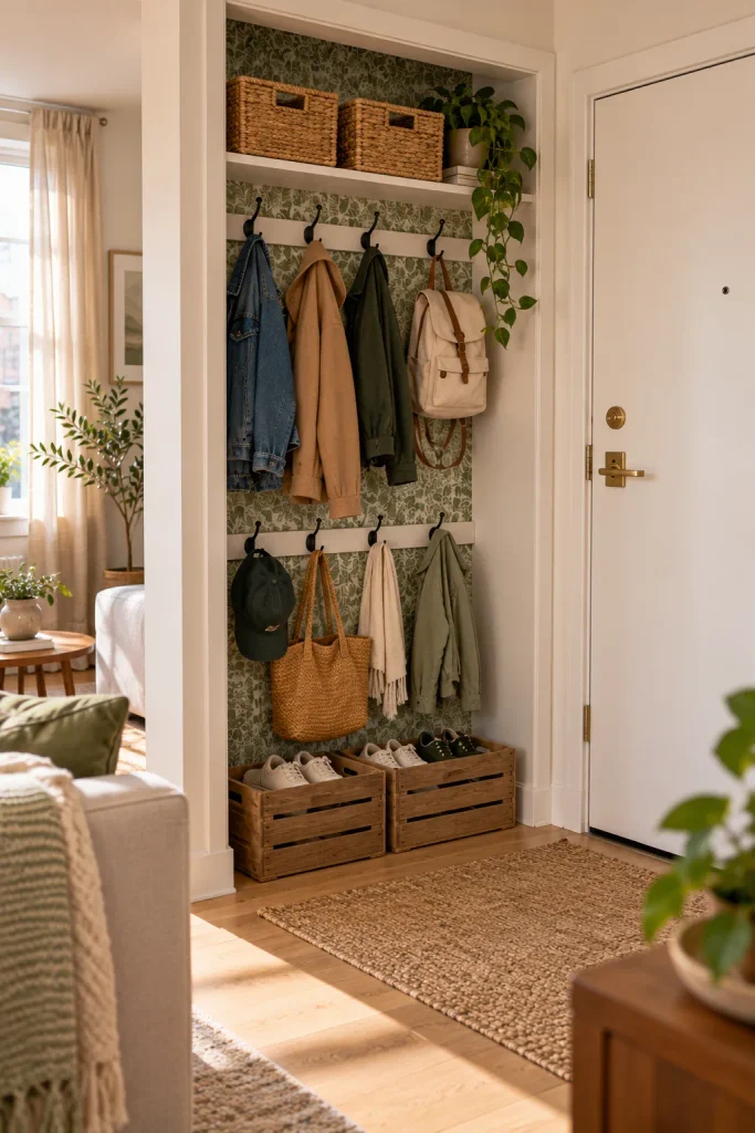 Take the Doors Off Your Coat Closet and Build a Mini Mudroom