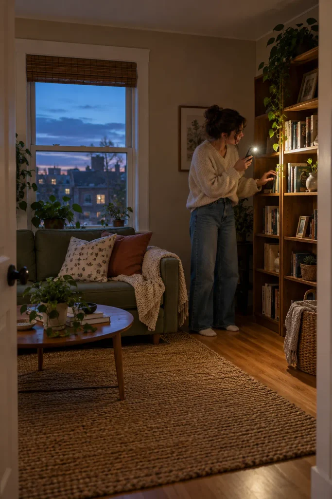 Cosy Dusk Bookcase Glow
