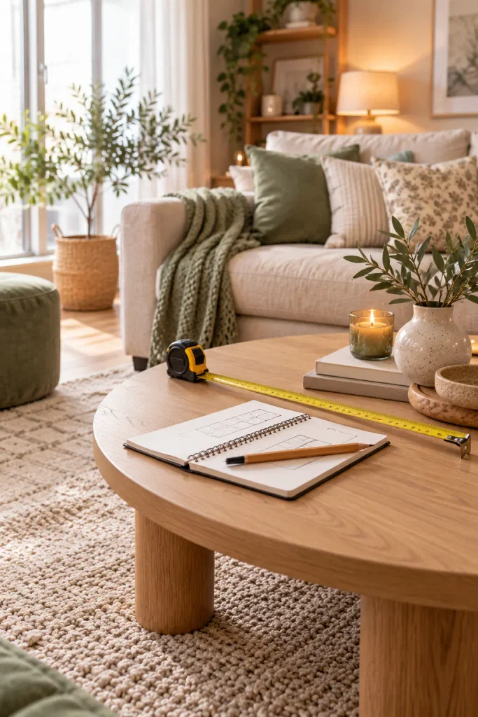 Cosy Living Room Planning Tabletop
