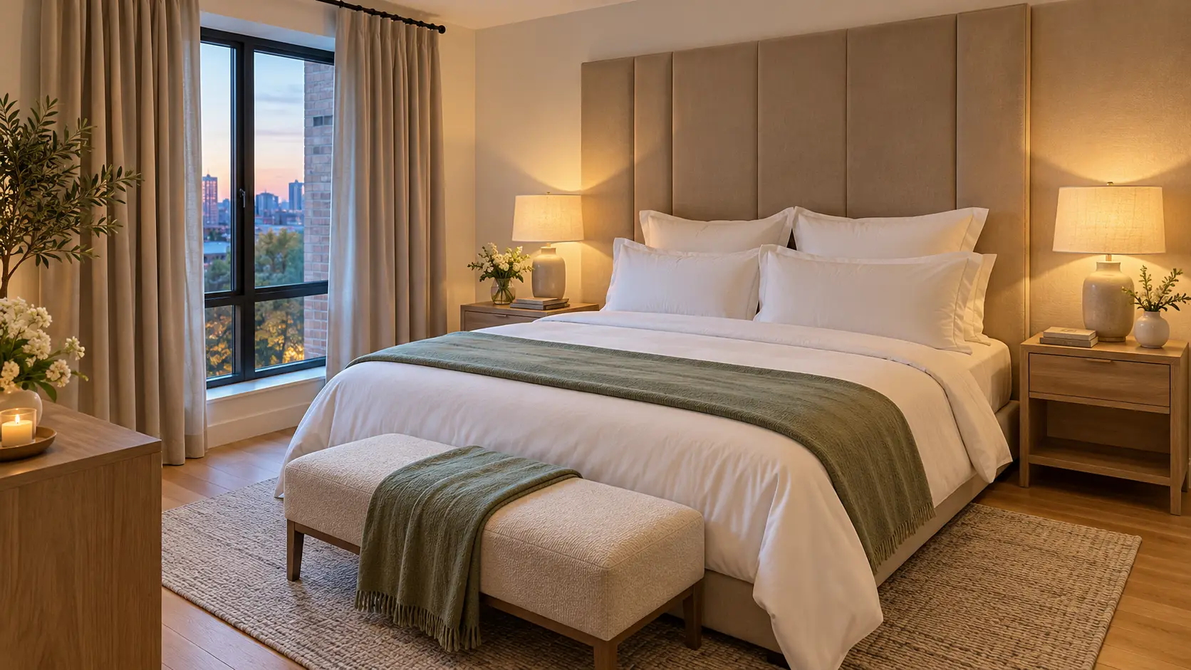 How to Create a Hotel Style Bedroom on a Budget in a Small Space