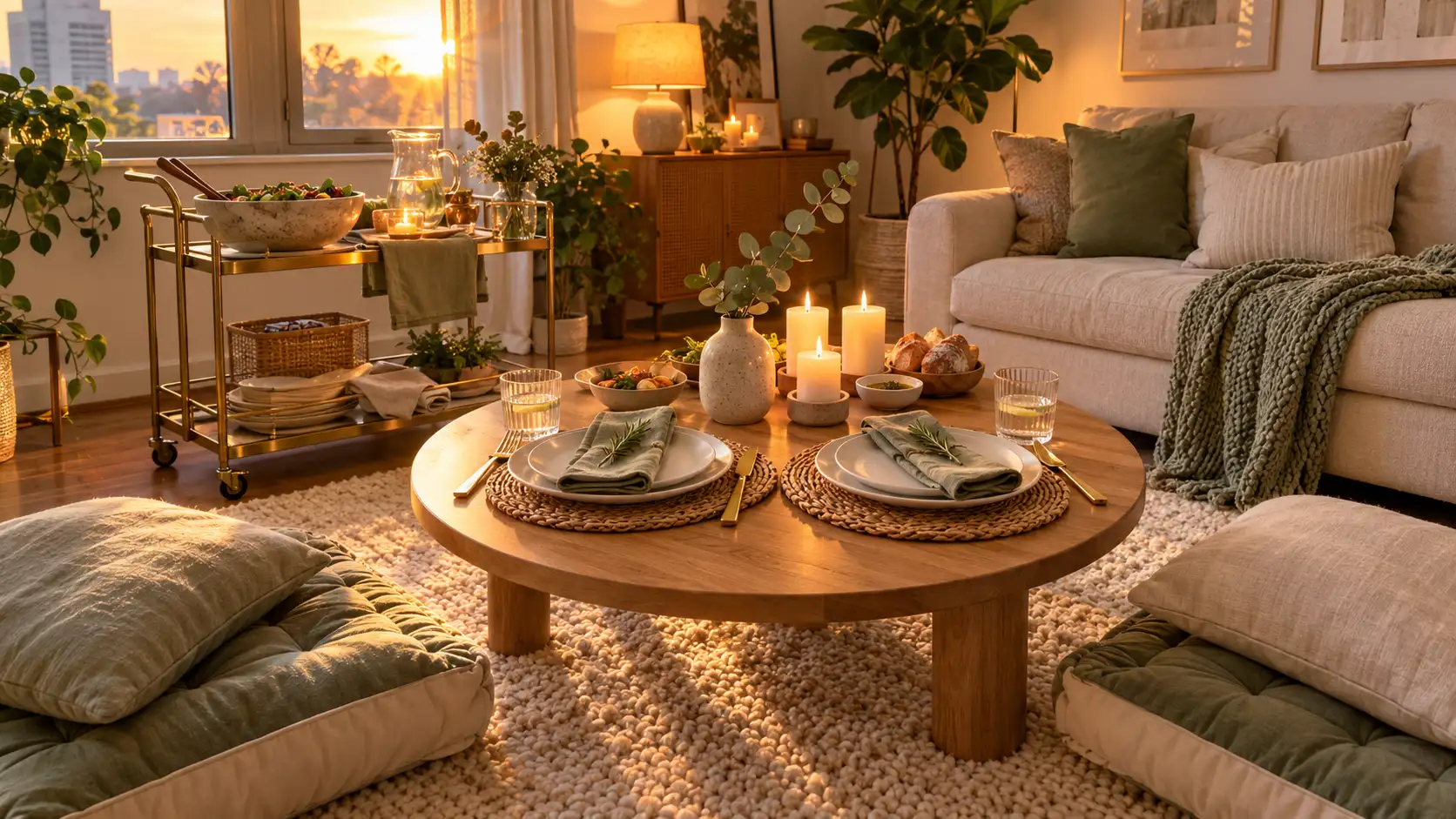 How to Create a No Dining Room Table Setting on Any Surface You Already Own