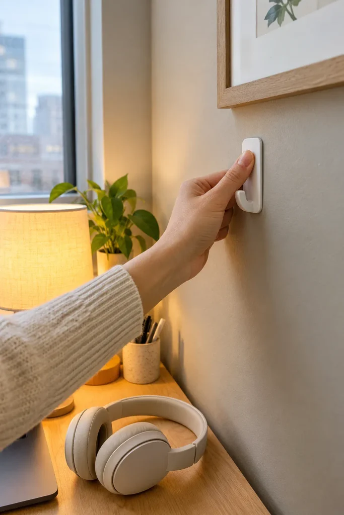 Cozy Workspace Wall Hook Installation