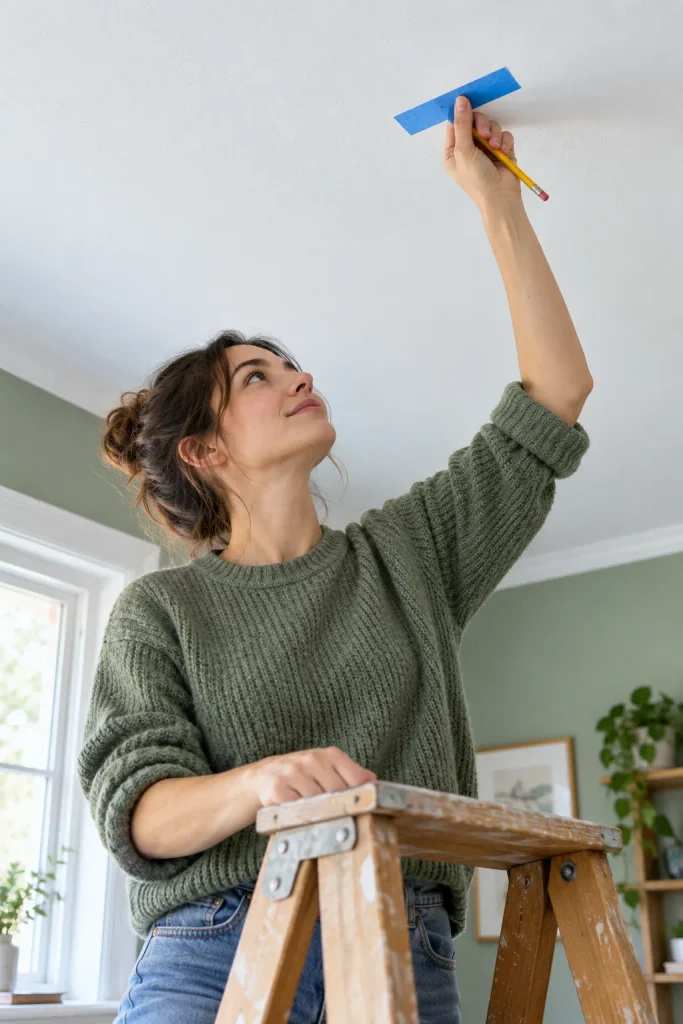 DIY Ceiling Marking on a Stepladder
