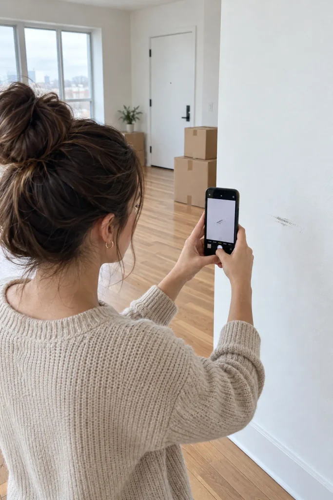 Documenting a Wall Scuff in a New Home
