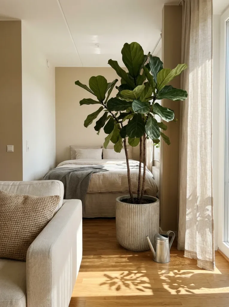 Fiddle leaf fig in apartment