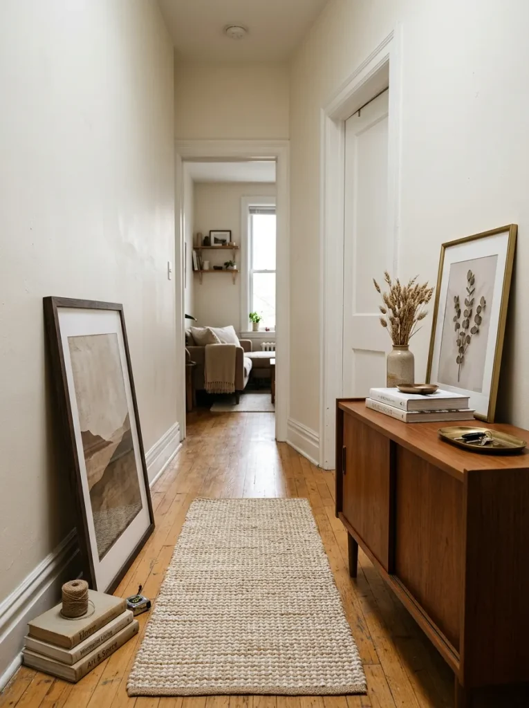 Framed art in rental apartment