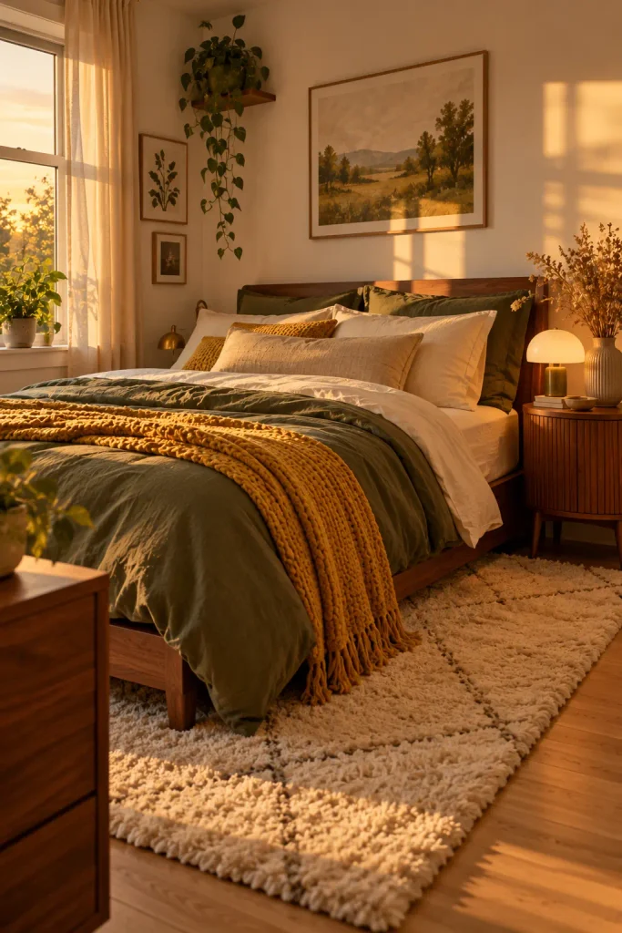 Golden Hour Mid-Century Bedroom