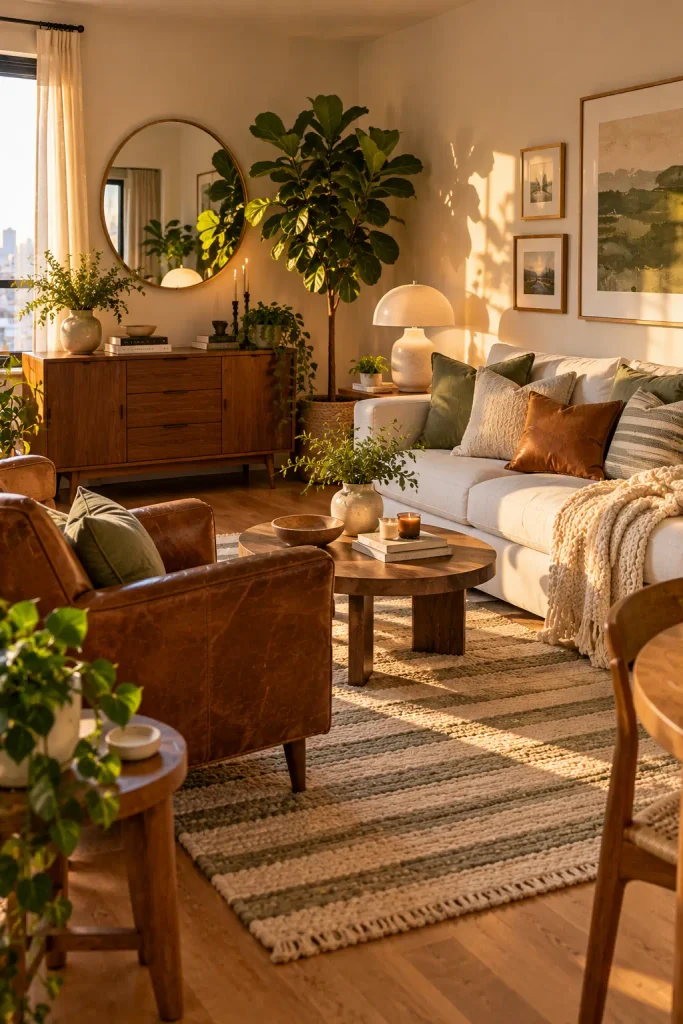 Golden-Hour Scandinavian Living Room