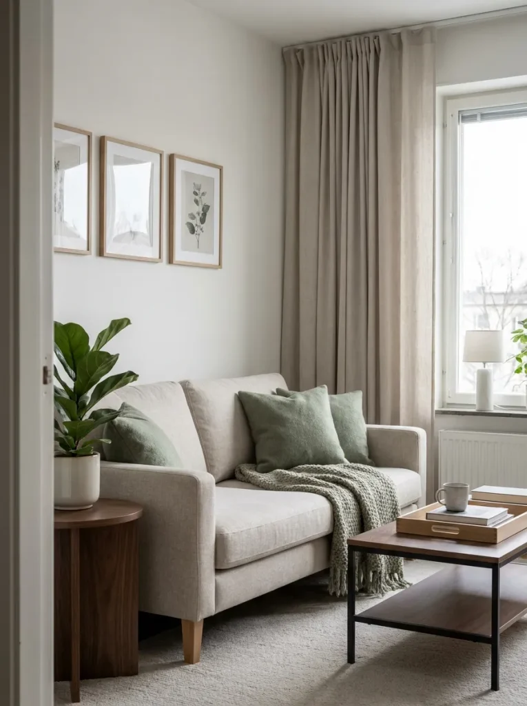 Living room interior with plant