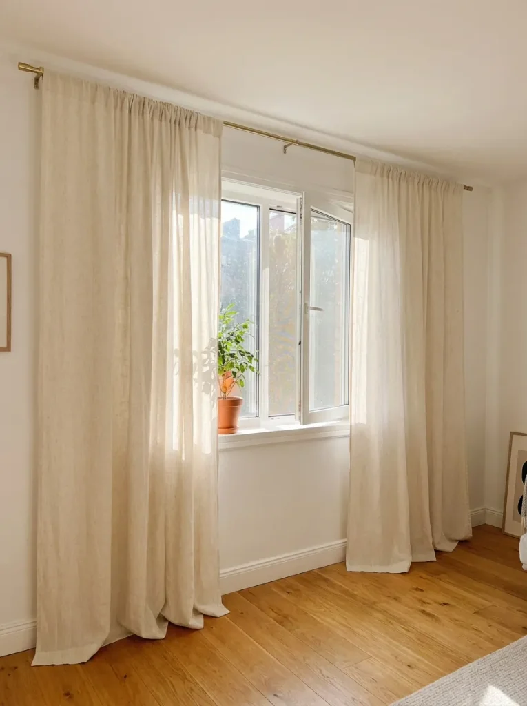 Living room window with curtains
