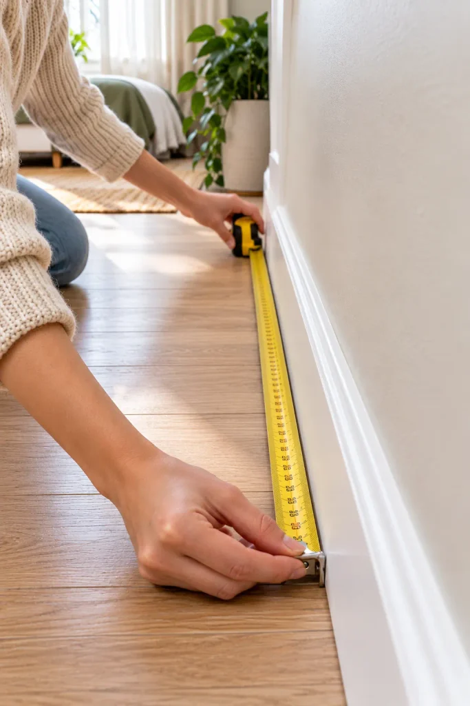 Measuring the Baseboard in a Sunlit Room