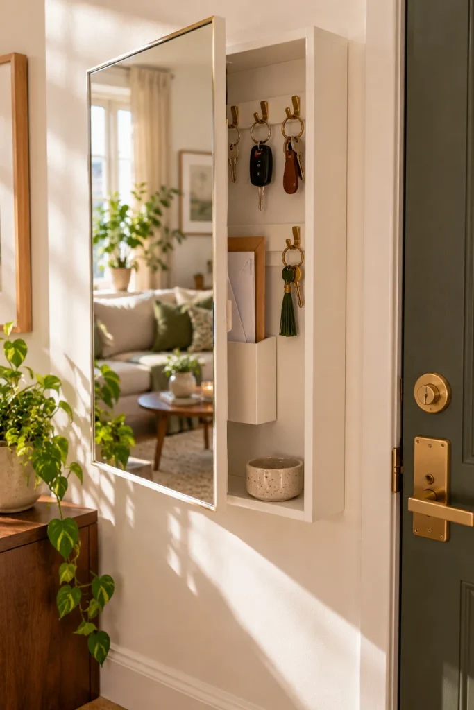 Mirrored Entryway Key Cabinet

