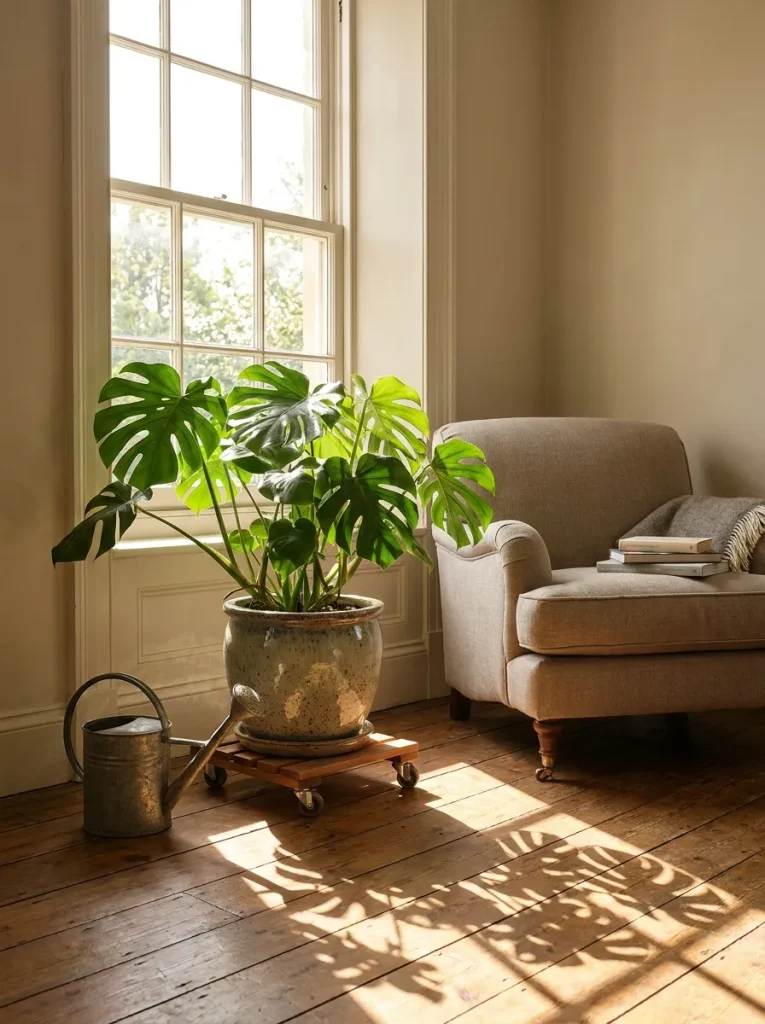 Monstera plant near window