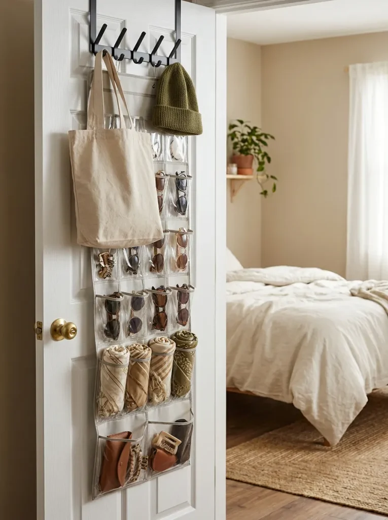 Organizer hanging on bedroom door