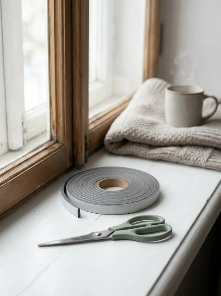 Sealing drafty window for winter