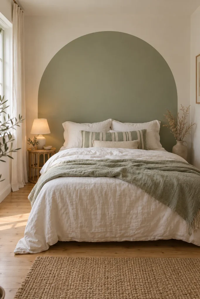 Serene Sage Arch Bedroom
