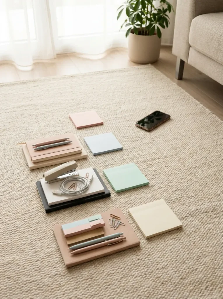 Sorting desk clutter into groups
