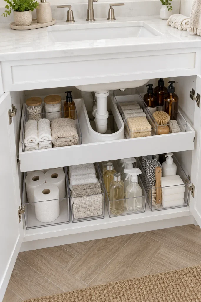 Spa-Style Organised Vanity Storage
