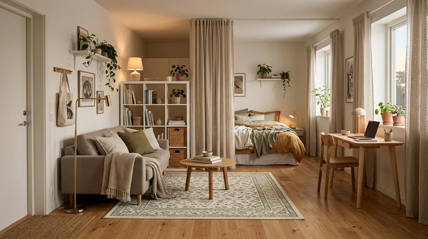 How to Divide a Studio Apartment Into Cozy Zones in One Weekend (No Drilling Needed)