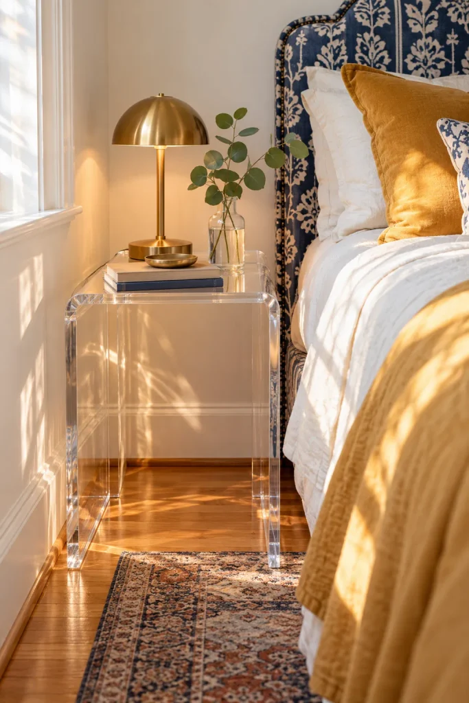 Sunlit Acrylic Bedside Vignette
