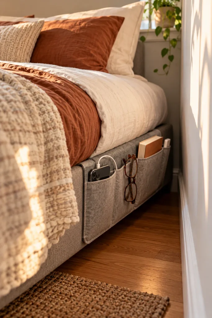 Sunlit Felt Bedside Organiser
