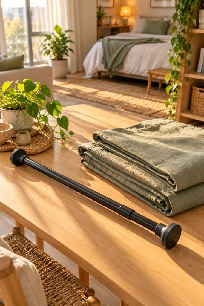 how to hang room divider curtain