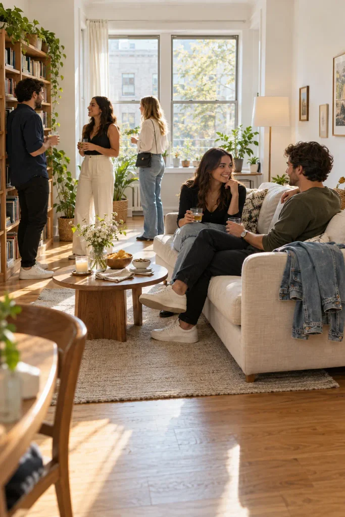 Sunlit Living Room Gathering