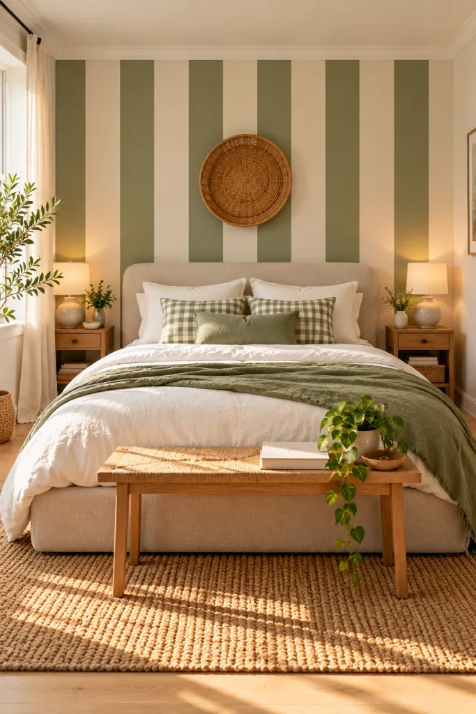 Sunlit Sage Green Bedroom