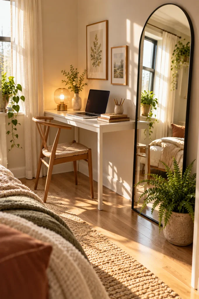 Sunlit Scandinavian Desk Nook
