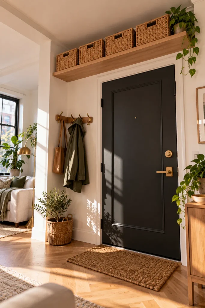 Add a Shelf Above the Front Door for Things You Rarely Grab