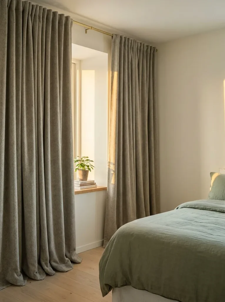 Thermal curtains in small bedroom