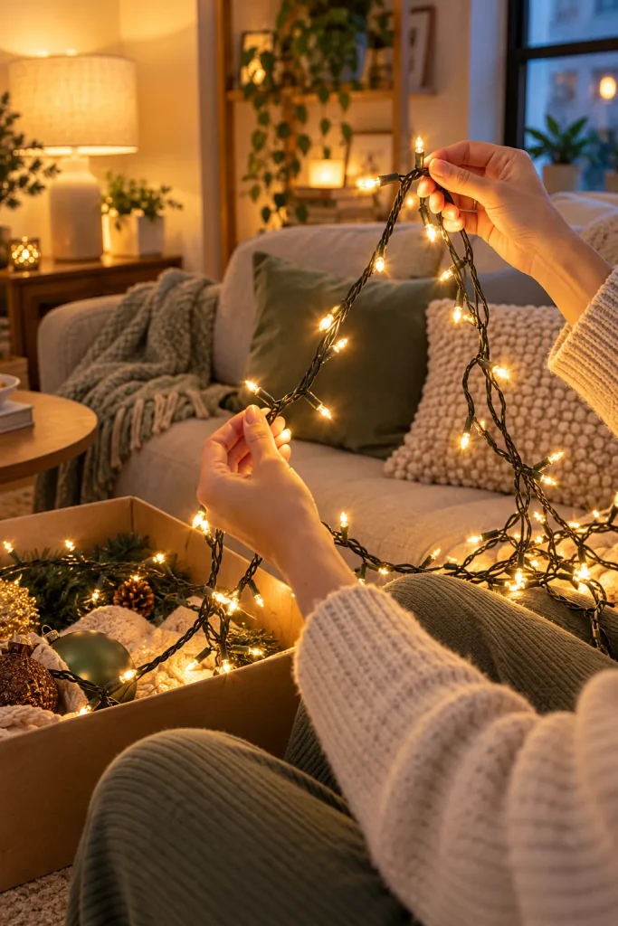 Untangling Warm Christmas Lights
