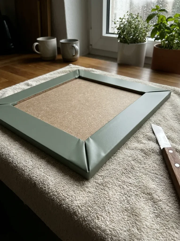 Vinyl wrap cabinet edges