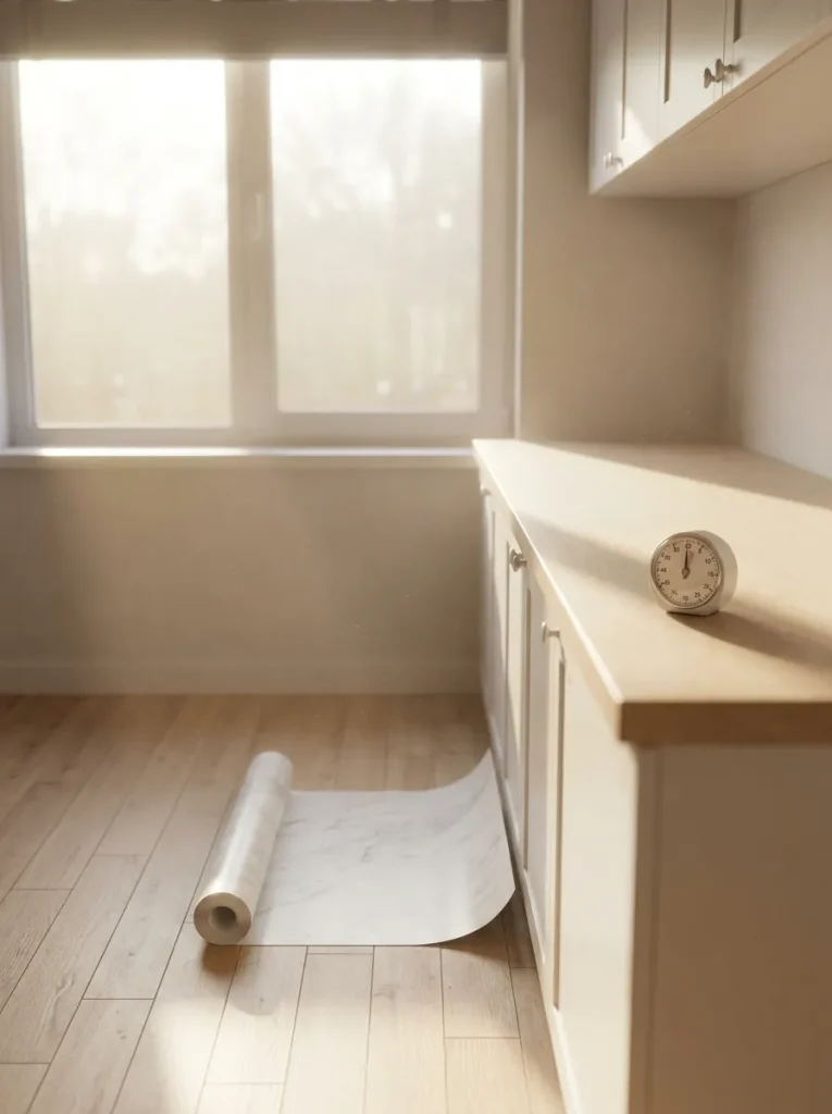 Waiting for kitchen to dry