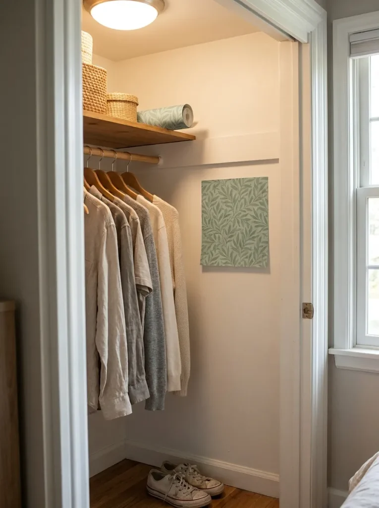 Wallpaper sample in closet