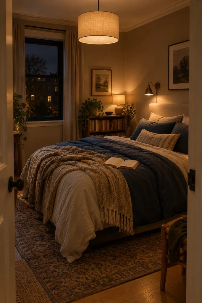 Warm Hygge Bedroom at Night
