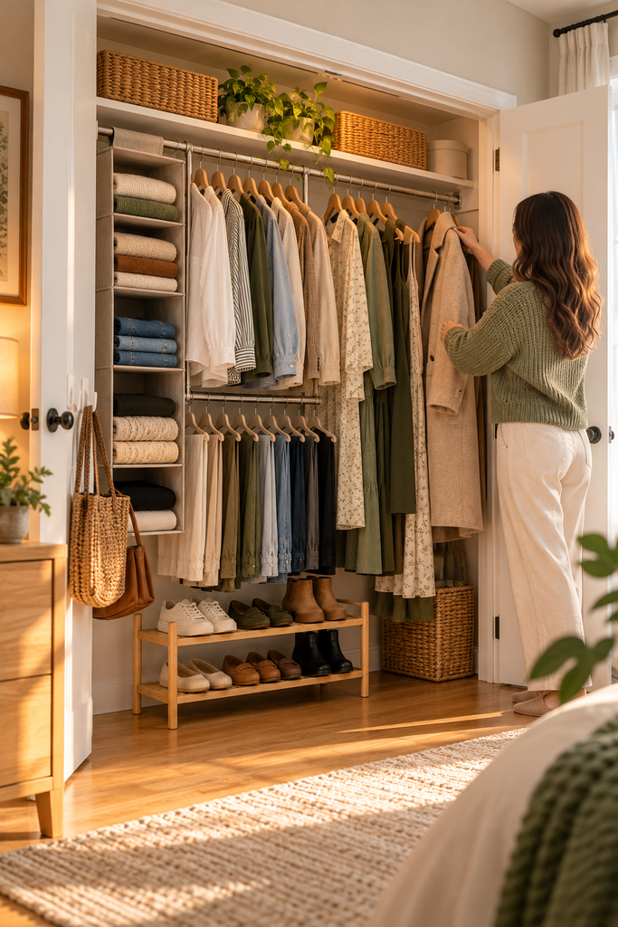 Warm, Organised Wardrobe Sanctuary
