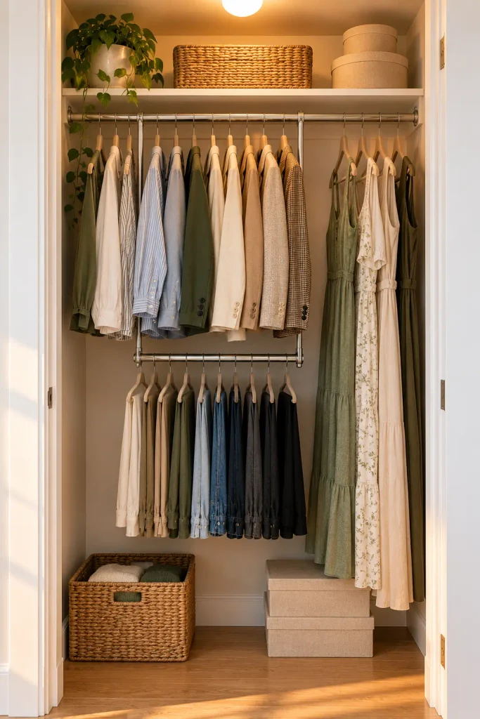 Hang a closet doubler from the existing rod