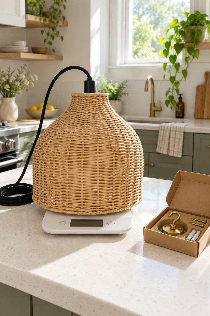 Woven Pendant Light Kitchen Still Life
