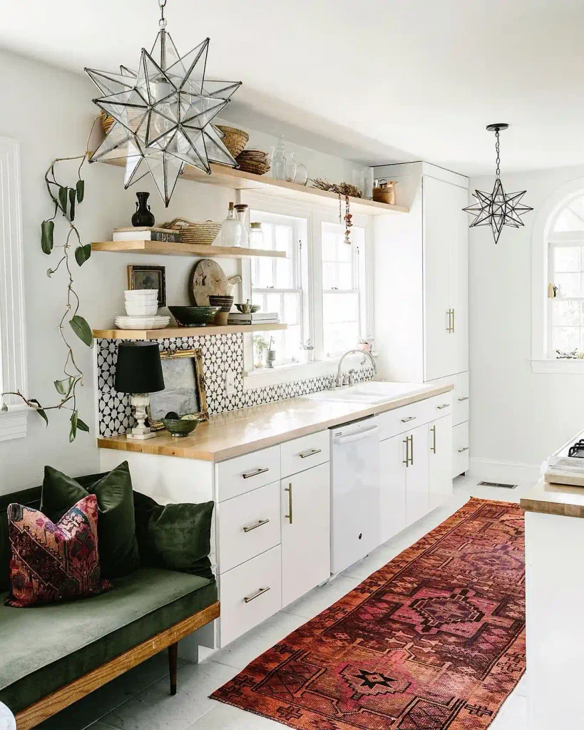 Run a Faded, Vintage-Style Runner Down a Galley Kitchen