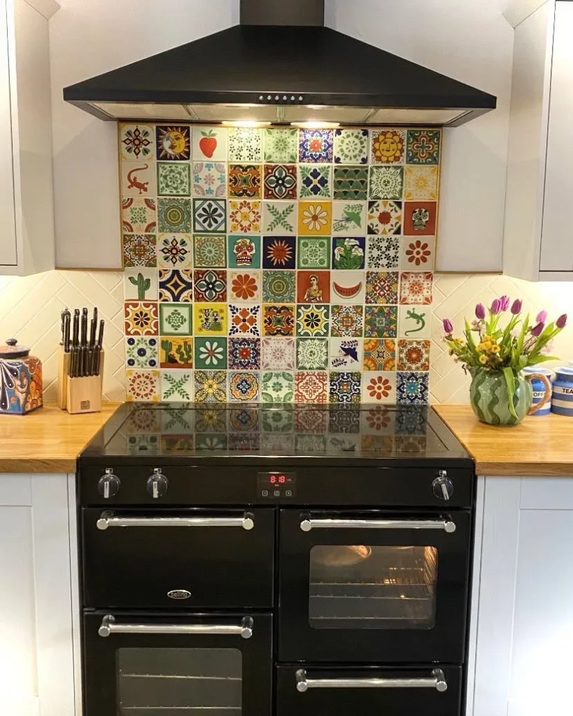 Fake a Hand-Painted Tile Panel Behind the Stove