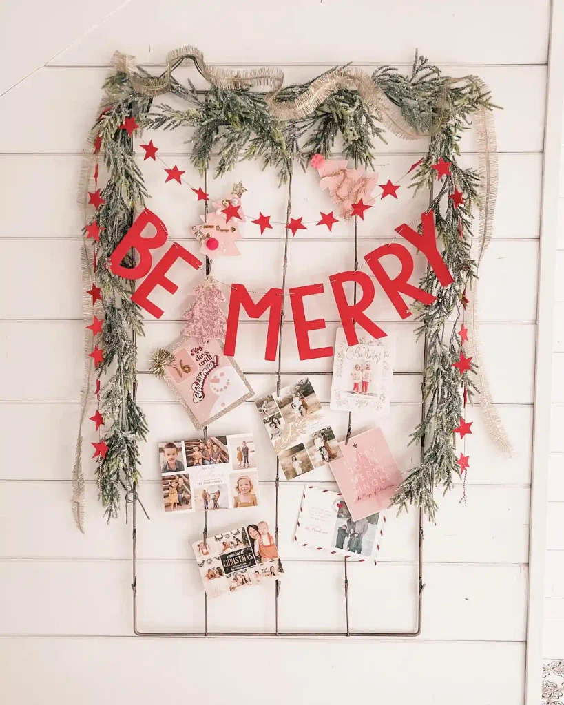 Clip Holiday Cards to a Wire Grid Wall Display