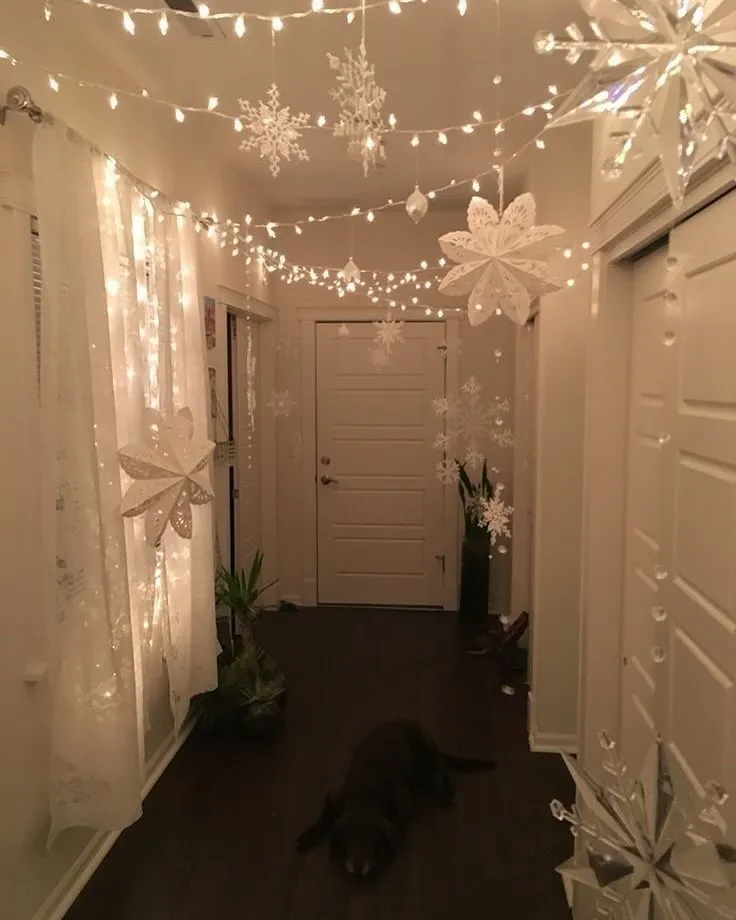 Turn a Plain Hallway Into a Snowfall of Lights