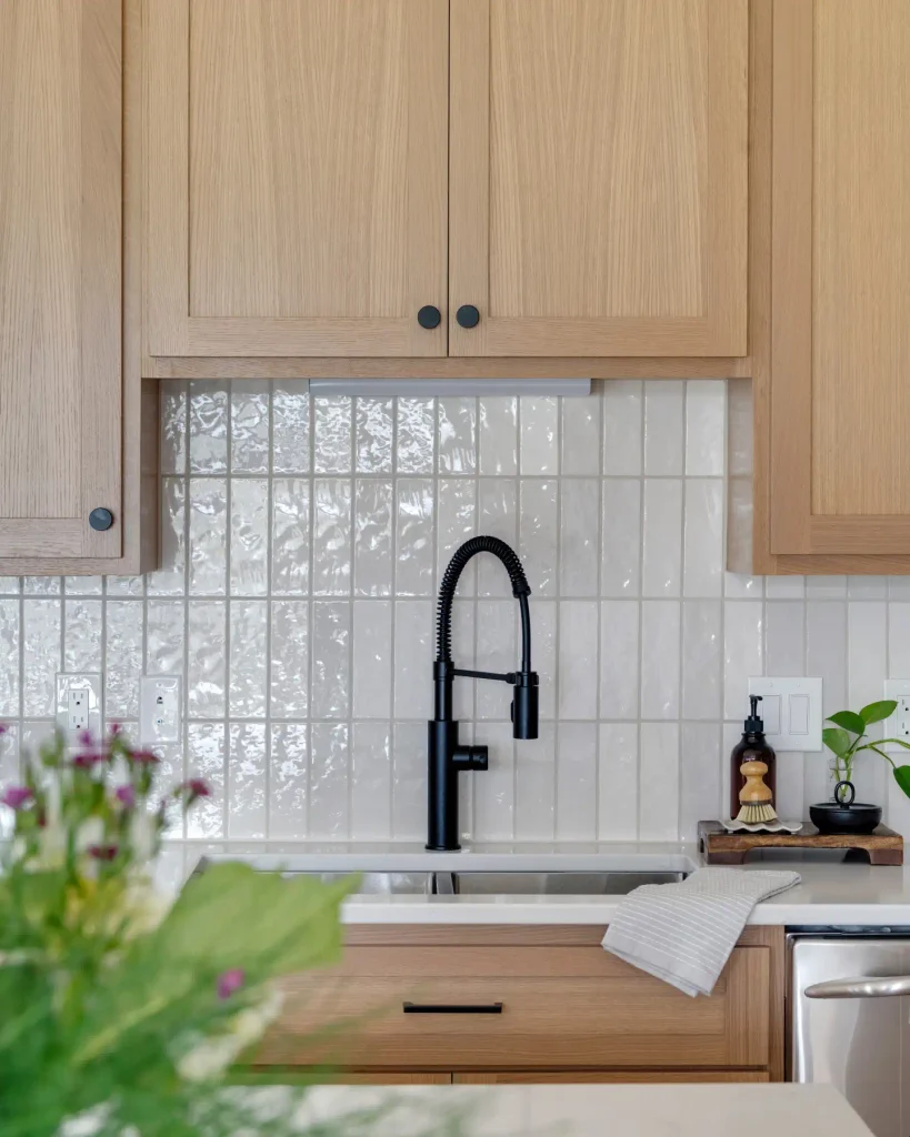 Stack Glossy Zellige-Style Tiles Vertically