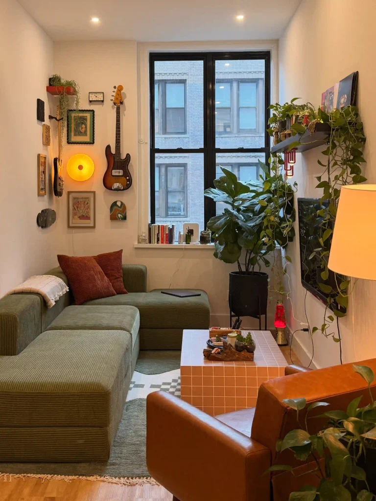 Wrap a Low Corduroy Sectional Into the Corner