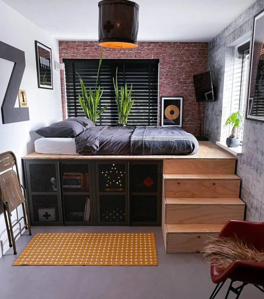  Go Waist High and Fit a Whole Wall of Cabinets Under the Bed
